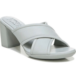 Naturalizer Sandals Womens Size 12 Gray Genn-Rhythm Criss Cross Block Heel